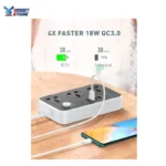 مشترك كهرباء شحن سريع بثلاث فيش كهربائية، PD20W وثلاث مقابس USB 3.0 شحن سريع من لدنيو SC3412 - الصورة 4
