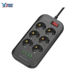 LDNIO SE6403 POWER STRIP 6 POWER SOCKET 4USB 3.4A 5V AUTO MAX 17W 2METER - Image 2
