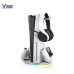 Headset Stand Storage RGB Light Supports Controller Charging PG-P5S045H New Game Console Dock Base for Ps5 Slim Joystick