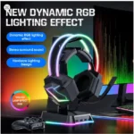 ⁦سماعة الألعاب ONIKUMA X20 Pro RGB، سماعة رأس مانعة للضوضاء، صوت محيطي 7.1 مع ميكروفون عالي الدقة، متوافقة مع PS4 والكمبيوتر الشخصي وXbox⁩ - الصورة ⁦2⁩