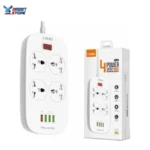 مشترك طاقة LDNIO SC4407 مزود بـ 4 منافذ كهربائية ثلاثية عالمية و4 منافذ USB بقدرة 2500 واط مع كابل بطول 2 متر - حماية شاملة وأمان عالٍ - الصورة 2