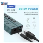 موزع USB 3.0 من Onten OTN - 5317S ذو 7 منافذ، سرعة نقل بيانات عالية تصل إلى 5 جيجابت في الثانية، مفاتيح تحويل مستقلة، توافق واسع مع أجهزة الكمبيوتر المحمولة والأجهزة اللوحية والهواتف وأجهزة الألعاب - الصورة 4