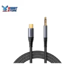 Joyroom SY‑A07 USB‑C to 3.5 mm AUX Audio Cable, Hi‑Fi Stereo Sound, Type‑C DAC Digital Decoding Chip, 1.2 m Durable Nylon‑Braided Cable – Black