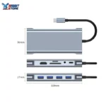 USB C HUB 11 in 1 with 4K HDMI, VGA, Type C PD, USB3.0, RJ45 Ethernet, SD/TF Card Reader, 3.5mm AUX - Image 5