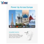 محول قابس السفر الأوروبي من أنكر، USB-C بقوة 15 واط، قابس طاقة دولي مزود بمنفذي تيار متردد، ومنفذي USB-C، ومنفذ USB-A، مثالي لأجهزة iPhone 15 و iPad Air وغيرها، صغير الحجم ومناسب للسفر - الصورة 4