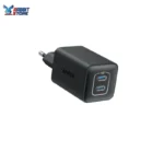 شاحن أنكر USB-C بقوة 47 واط، شاحن 523 (نانو 3)، شاحن سريع قابل للطي بمنفذين بتقنية GaN (الكابل غير مرفق) - أسود