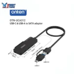 ONTEN UCA312 USB-A & USB-C to SATA Adapter with 3×USB 3.0 Hub – 2.5” HDD/SSD External Enclosure & Multi-Port USB Expansion - Image 2