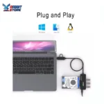 ONTEN UCA312 USB-A & USB-C to SATA Adapter with 3×USB 3.0 Hub – 2.5” HDD/SSD External Enclosure & Multi-Port USB Expansion - Image 5