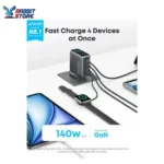 شاحن زولو للحائط بشاشة تعمل باللمس وقوة 140 وات بتقنية بي دي وجان مع 3 منافذ USB نوع C و1 منفذ USB نوع A ومتوافق مع آيفون وسامسونج وبيكسل وماك بوك وكروم بوك وايربودز وأكثر لون رمادي غامق، من انكر - الصورة 8