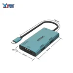 ⁦محول Onten OTN-M206 4 في 1 (MST) USB-C إلى منفذي HDTV+VGA مع مخرج صوت⁩ - الصورة ⁦3⁩