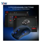 Redragon M998 Lightweight Wireless Gaming Mouse with RGB Magnetic Charging Dock, BT/2.4G Wireless/Wired Optical Mice, 24000 DPI, 5 Programmable Buttons for PC/Mac, Black - Image 4