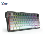 لوحة مفاتيح ميكانيكية Redragon K673GG PRO UCAL RGB، تعمل بثلاثة أوضاع سلكية ولاسلكية، تصميم 75% بـ 84 مفتاحًا، إضاءة خلفية RGB، قابلة للتبديل السريع، تثبيت بالواشر، بطارية بسعة 3000 مللي أمبير، متوافقة مع ويندوز/ماك/لينكس، باللونين الرمادي والأسود - الصورة 2