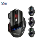 COUGAR-EGY X8 dual mode Bluetooth Wireless Mouse for Laptop with USB C Adapter, 3 in 1 (Bluetooth, 2.4G,Type C) LED Wireless Mouse Rechargeable with 3200 DPI, RGB Light,Mouse for PC,laptop - Black - Image 2