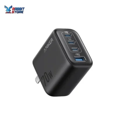 Anker Zolo 70W Charger 4-Port A121C Fast charger Gan Technology and Compact for MacBook, iPad, iPhone 17/iPhone Series, Galaxy S26/S25 (Black)
