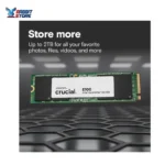 Crucial E100 1TB M.2 NVMe PCIe Gen4 Internal SSD, Up to 5,000MB/s, Laptop & Desktop Compatible - CT1000E100SSD8 - Image 4