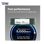 Crucial E100 1TB M.2 NVMe PCIe Gen4 Internal SSD, Up to 5,000MB/s, Laptop & Desktop Compatible - CT1000E100SSD8 - Image 3
