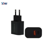 شاحن RIVERSONG SafeKub D12 CCM2 20W بمخرجين مع كابل USB-A لـ USB-C (اسود) - الصورة 2