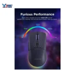 Lenovo Legion M220 Wireless RGB Gaming Mouse, Tri-Mode (Bluetooth, 2.4GHz & Wired), 5000 DPI Optical Sensor, 2-Zone RGB Lighting, 100Hr Battery, 7 Buttons, USB-C Rechargeable-black - Image 3