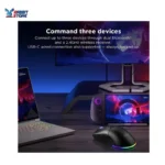 Lenovo Legion M220 Wireless RGB Gaming Mouse, Tri-Mode (Bluetooth, 2.4GHz & Wired), 5000 DPI Optical Sensor, 2-Zone RGB Lighting, 100Hr Battery, 7 Buttons, USB-C Rechargeable-black - Image 7