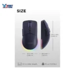 Lenovo Legion M220 Wireless RGB Gaming Mouse, Tri-Mode (Bluetooth, 2.4GHz & Wired), 5000 DPI Optical Sensor, 2-Zone RGB Lighting, 100Hr Battery, 7 Buttons, USB-C Rechargeable-black - Image 9