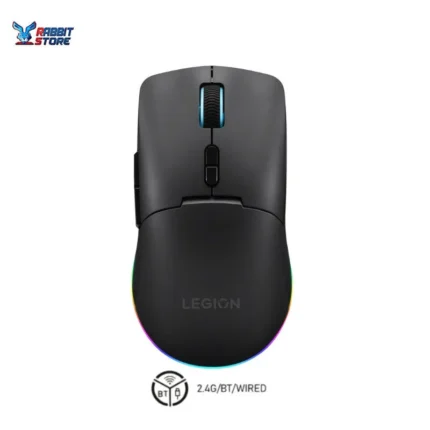 Lenovo Legion M220 Wireless RGB Gaming Mouse, Tri-Mode (Bluetooth, 2.4GHz & Wired), 5000 DPI Optical Sensor, 2-Zone RGB Lighting, 100Hr Battery, 7 Buttons, USB-C Rechargeable-black