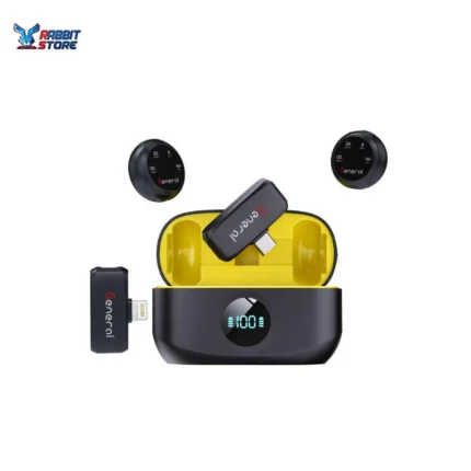 General GM34 PRO Wireless Lavalier Microphone for iPhone, Android USB-C, Plug & Play Mini Clip-On Mic with Charging Case, AI Noise Reduction, Mute Function, 20m Wireless Range, 6H Battery
