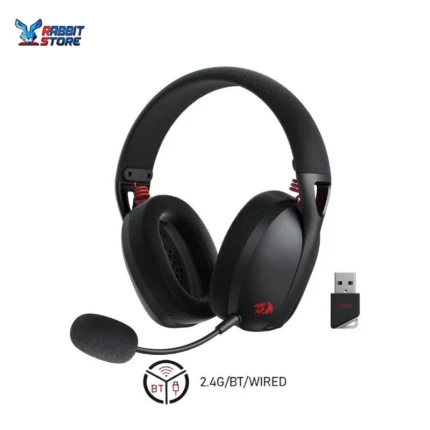 Redragon H848 Bluetooth Wireless Bluetooth Gaming Headset - Lightweight - 7.1 Surround Sound - 40mm Driver - Detachable Microphone - Multiplatforms for PC, PS5/4/3, Switch, Mobile Phone-Black
