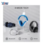 Redragon H878 3-Mode Wireless Blue Lighting Gaming Headset - Lightweight - 7.1 Surround Sound - 40MM Drivers - Detachable Microphone - Multi Platforms for PC, PS5/4/3, Switch, Mobile, White&Blue - Image 6
