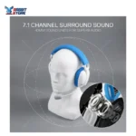 Redragon H878 3-Mode Wireless Blue Lighting Gaming Headset - Lightweight - 7.1 Surround Sound - 40MM Drivers - Detachable Microphone - Multi Platforms for PC, PS5/4/3, Switch, Mobile, White&Blue - Image 5